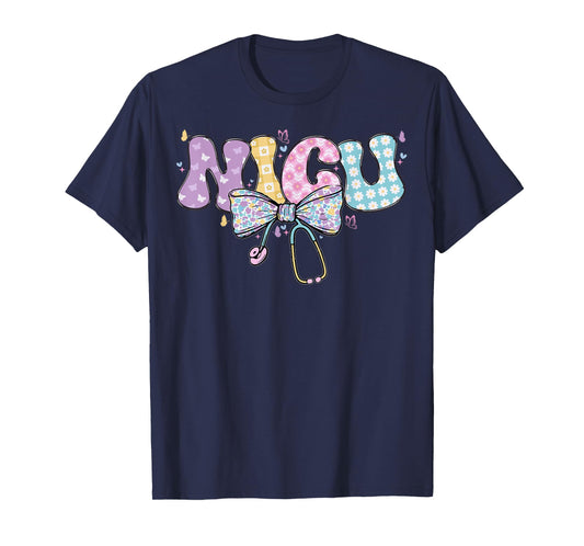 NICU Nurse Week Coquette Bow Stethoscope Nurse Week NICU T-Shirt