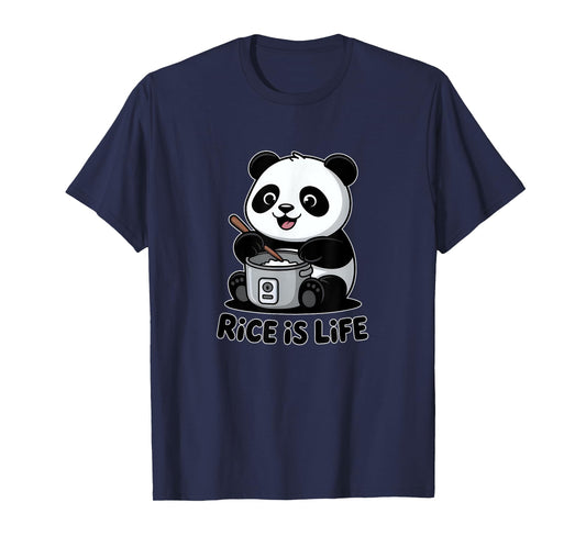 Panda Bear Rice Cooker Rice Is Life T-Shirt