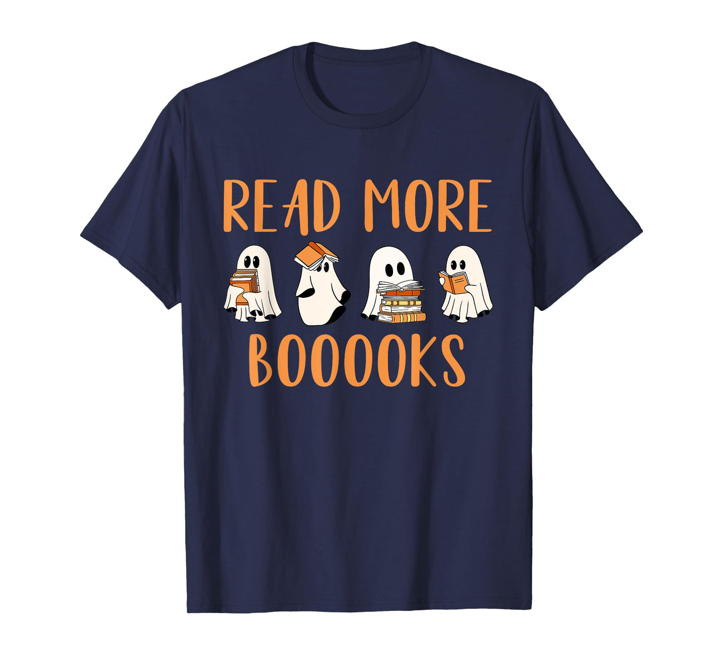 Cute Booooks Ghost Read More Books Funny Teacher Halloween T-Shirt