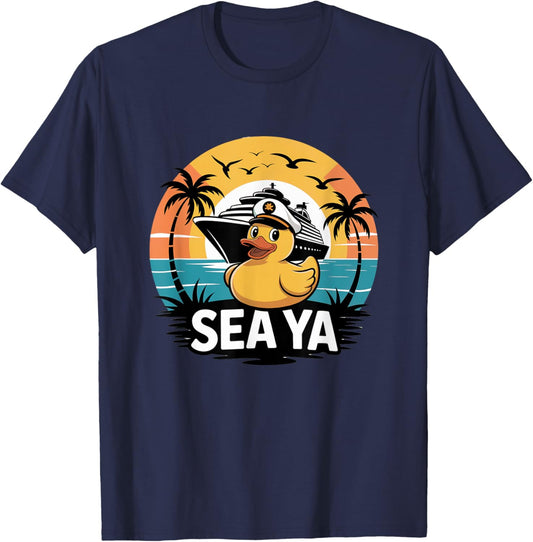 Rubber Duck Sea Ya Cruise Ship Vacation Family Matching T-Shirt