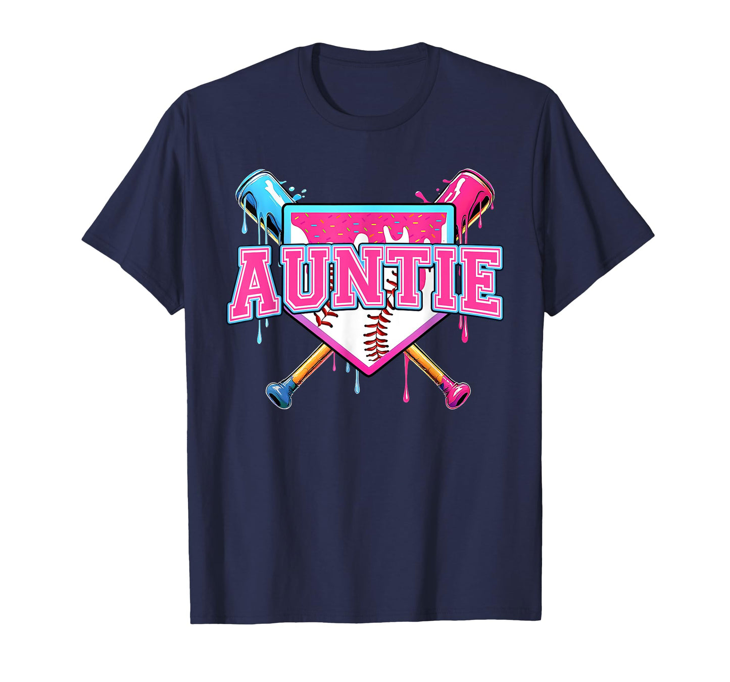 Baseball Drip For Aunt Ice Cream Drip Auntie Baseball T-Shirt
