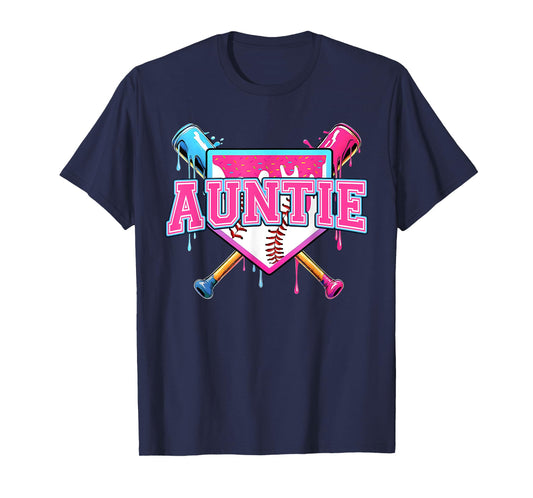 Baseball Drip For Aunt Ice Cream Drip Auntie Baseball T-Shirt