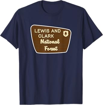 Lewis and Clark National Forest Sign Retro T-Shirt