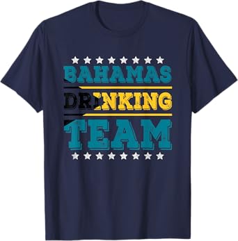 Bahamas Drinking Team Bahamian Flag Funny Drinking T-Shirt