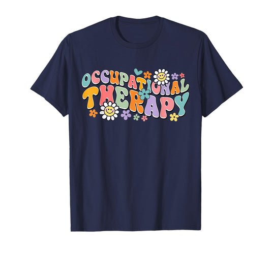 Floral Occupational Therapist OT Assistant Pediatric Therapy T-Shirt