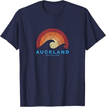 Auckland New Zealand Retro Surf Beach Vibe Tee T-Shirt