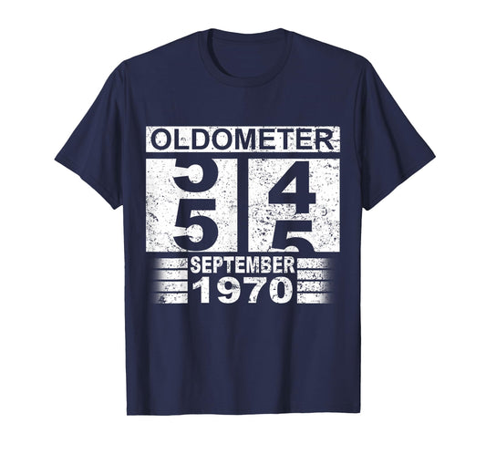 Oldometer 54-55 Born in September 1970 Funny 55th Birthday T-Shirt