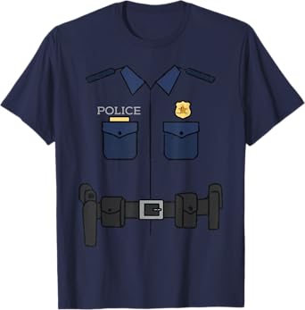 Halloween Police Officer Costume Cop Boys Kids Men Women T-Shirt