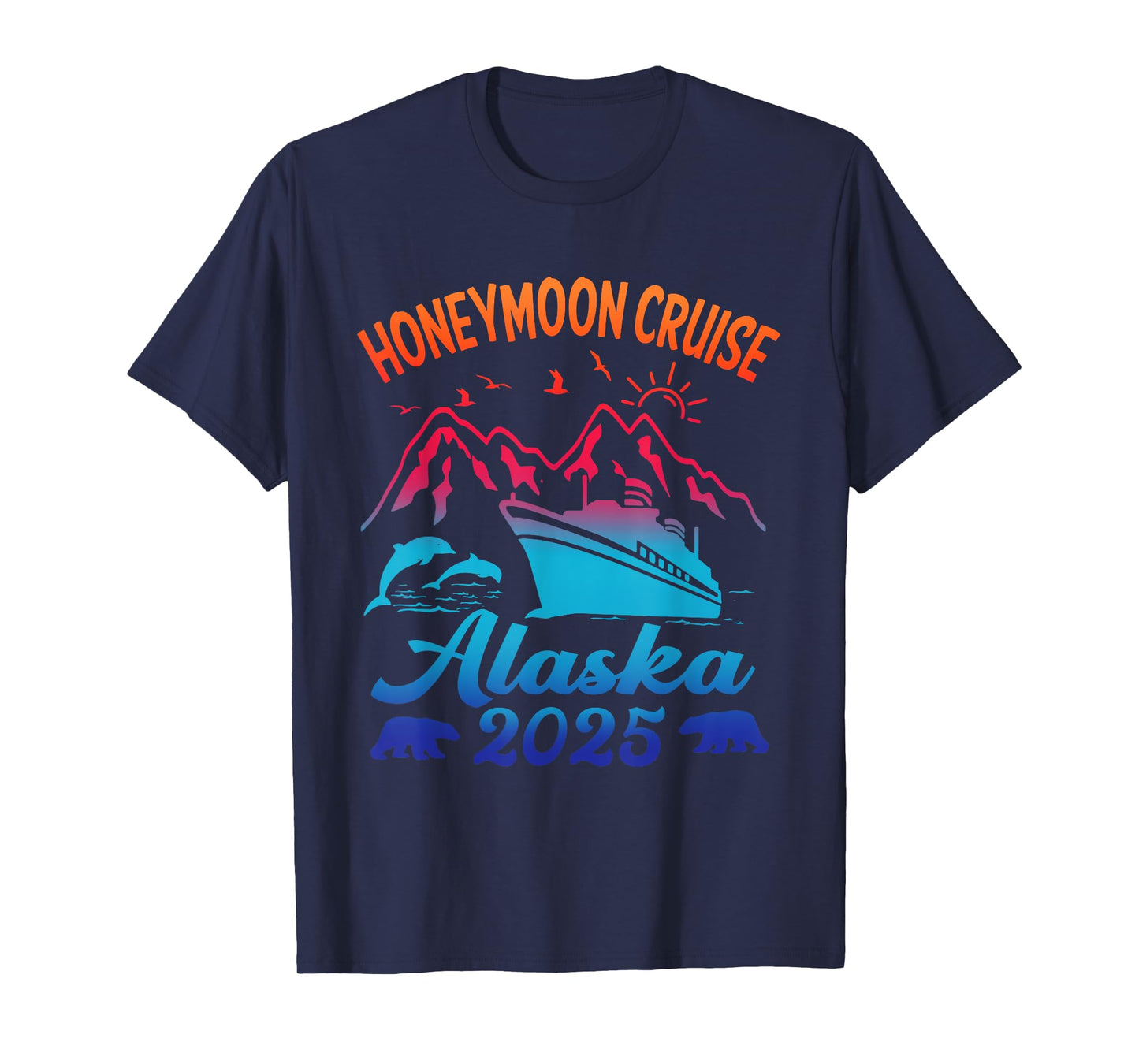 Honeymoon Cruise 2025 Alaska Couples Husband Wife T-Shirt