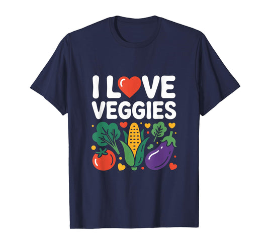 I Love Veggies Cute Vegetable Design T-Shirt