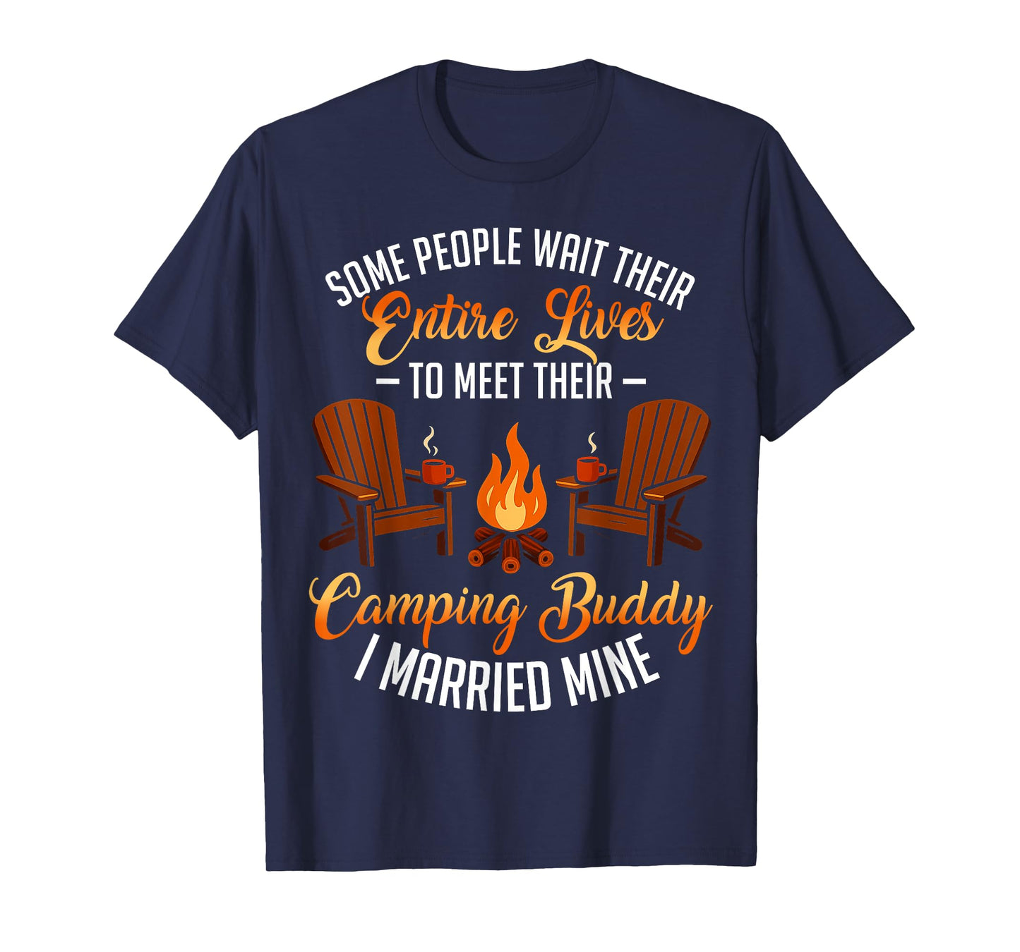 Funny Camping Buddy Husband Wife Matching Couple Camper Mens T-Shirt