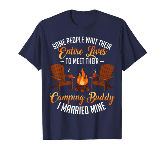 Funny Camping Buddy Husband Wife Matching Couple Camper Mens T-Shirt