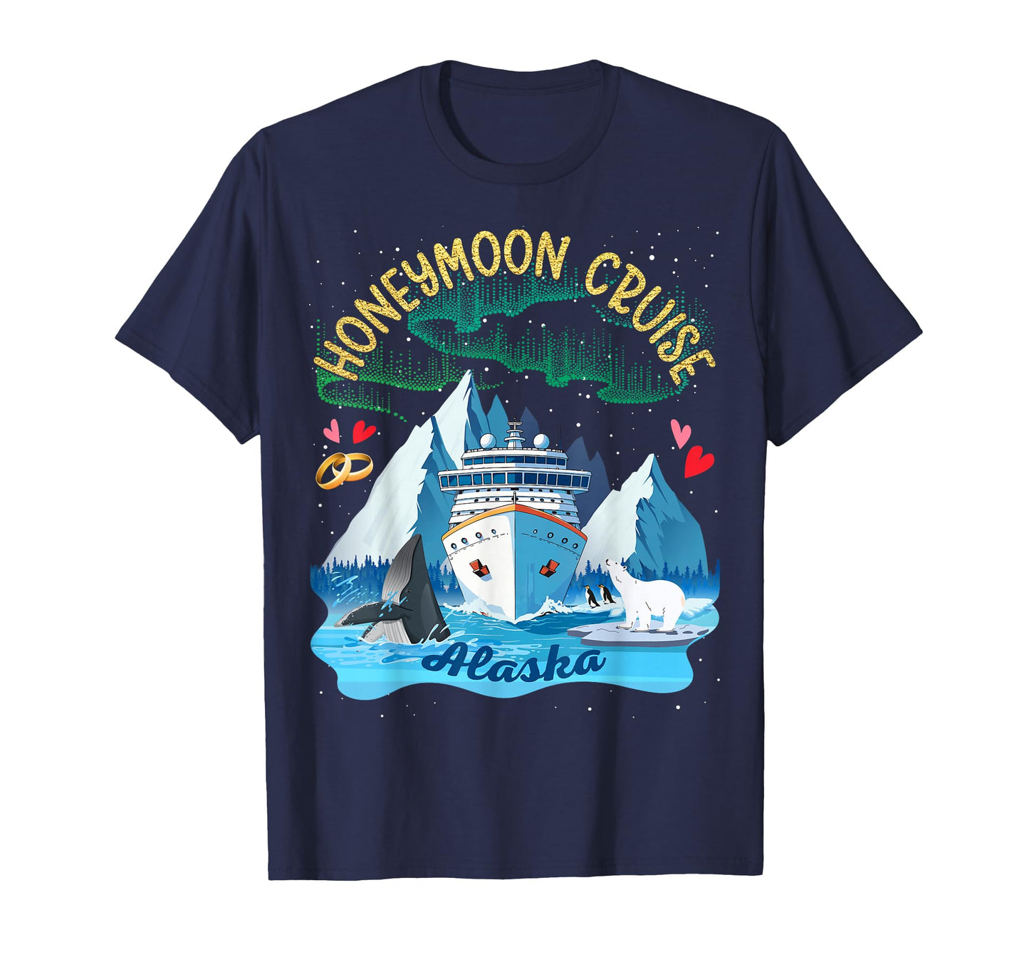 Alaska Honeymoon Cruise Match Couples Newlyweds Just Married T-Shirt