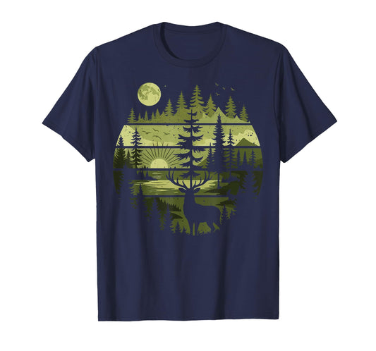 Forest Retro Nature Wildlife Outdoor T-Shirt