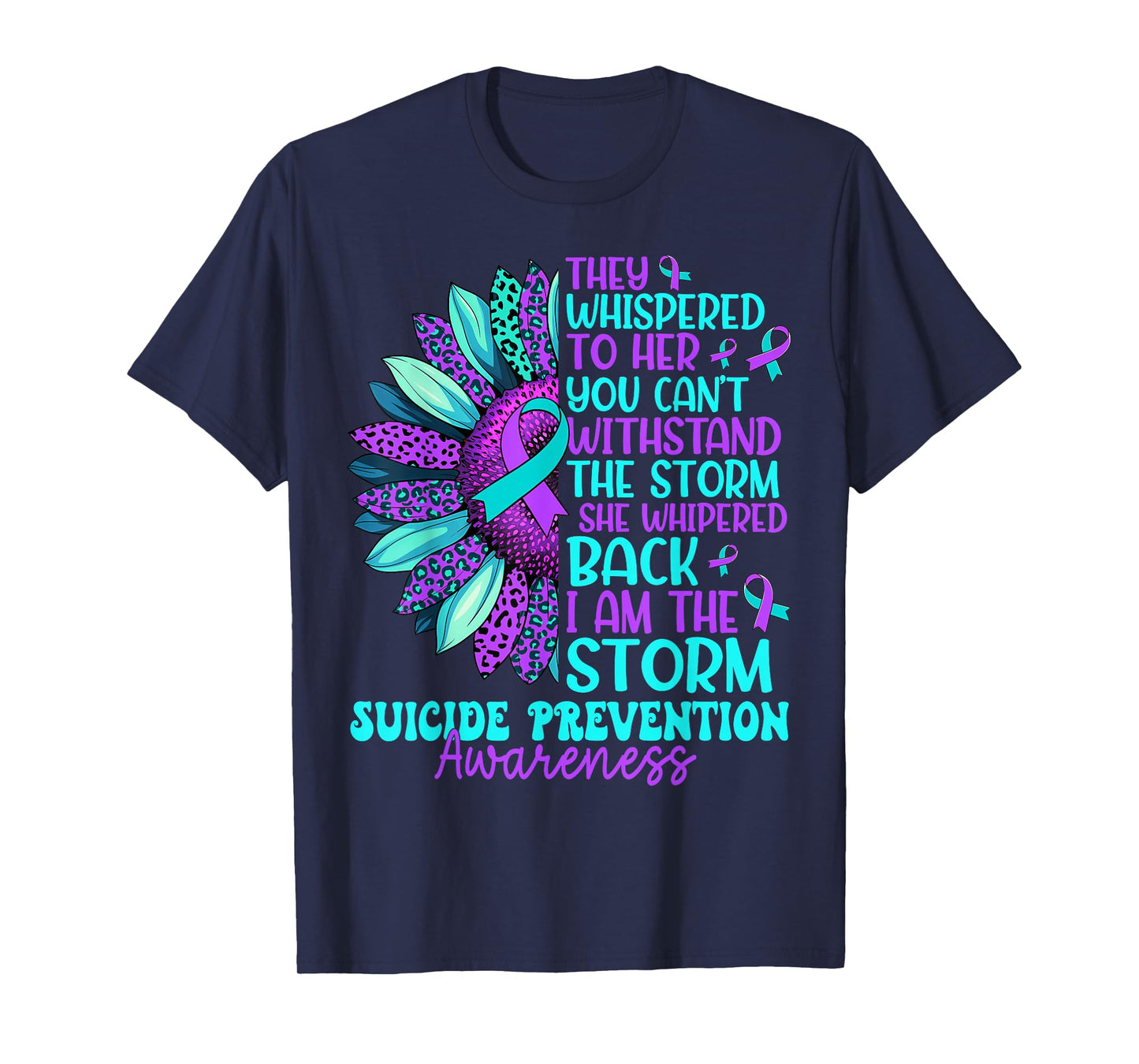 Vintage Sunflower Suicide Prevention Awareness Men Women T-Shirt