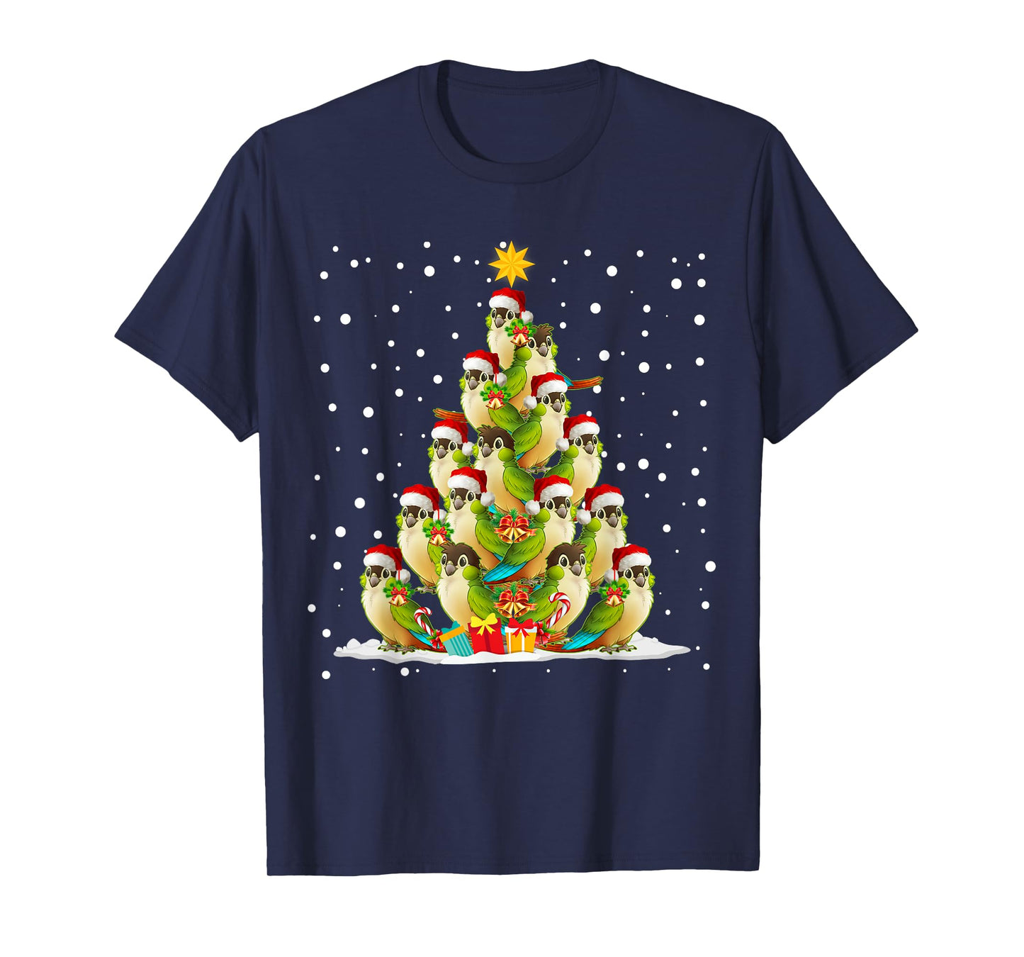 Green Cheek Conure Parrot Christmas Ornament Tree T-Shirt