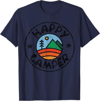Funny Camper TShirt Happy Camping Lover Camp Vacation Shirt T-Shirt