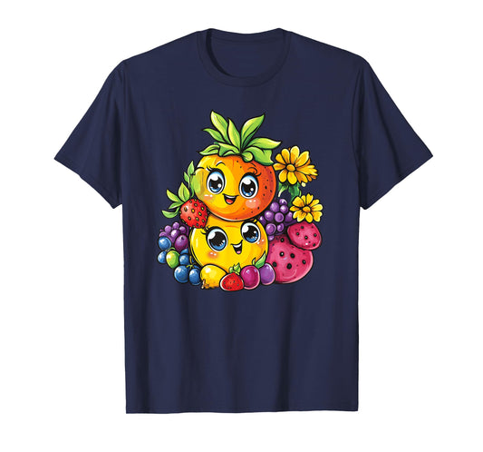 Adorable Kawaii Fruits With Smiling Faces T-Shirt