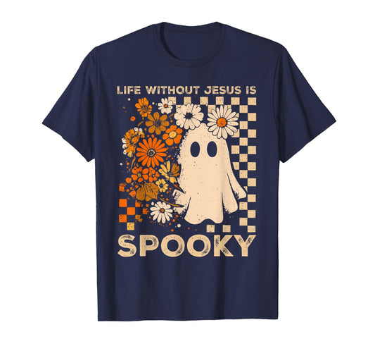 Life Without Jesus is Spooky Floral Christian Halloween T-Shirt