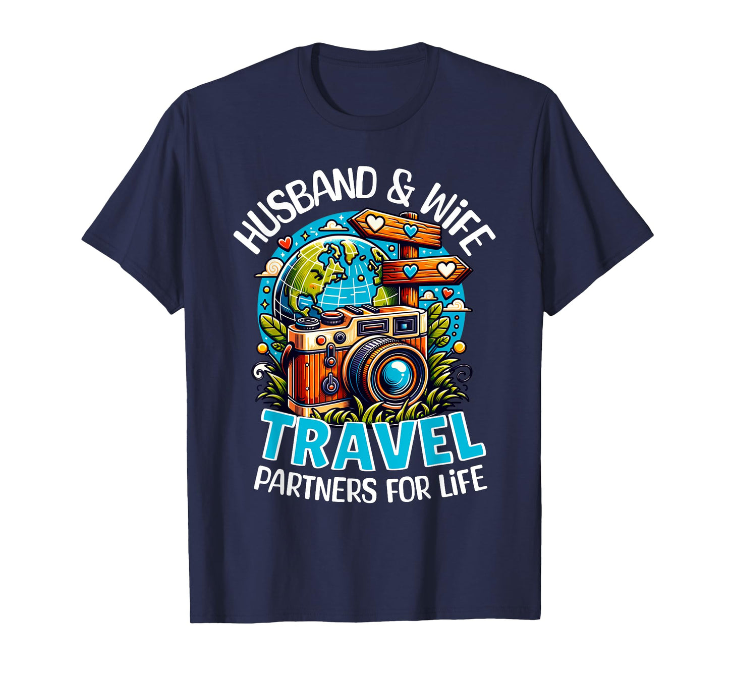 Couple Matching Husband And Wife Travel Partners For Life T-Shirt