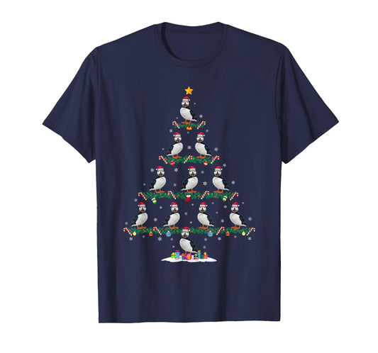 Puffin Christmas Tree Pajama Men Women Kids Ugly Xmas T-Shirt