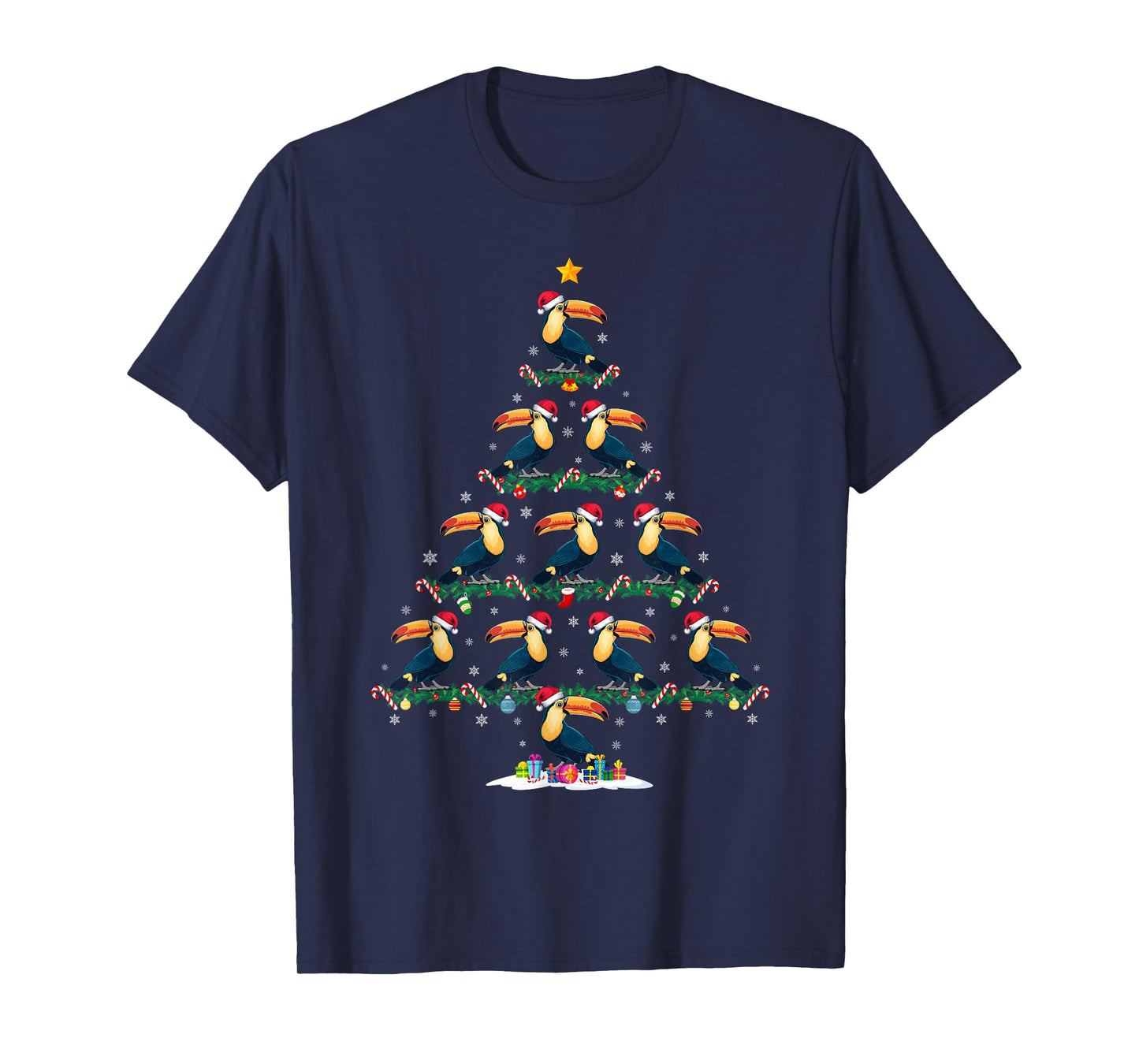 Toucans Christmas Tree Pajama Men Women Kids Ugly Xmas T-Shirt