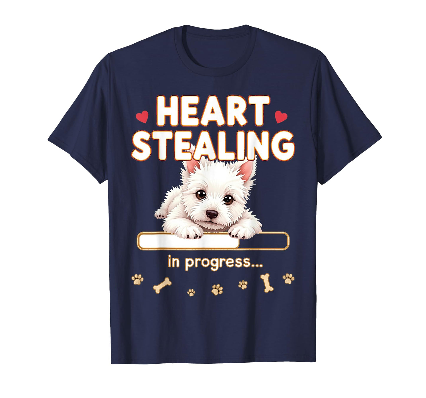 Heart West Highland White Terrier Funny Gift Westie Puppy T-Shirt