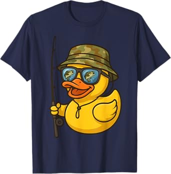 Camo Rubber Ducky Fishing Boys Kids Camouflage Rubber Duckie T-Shirt