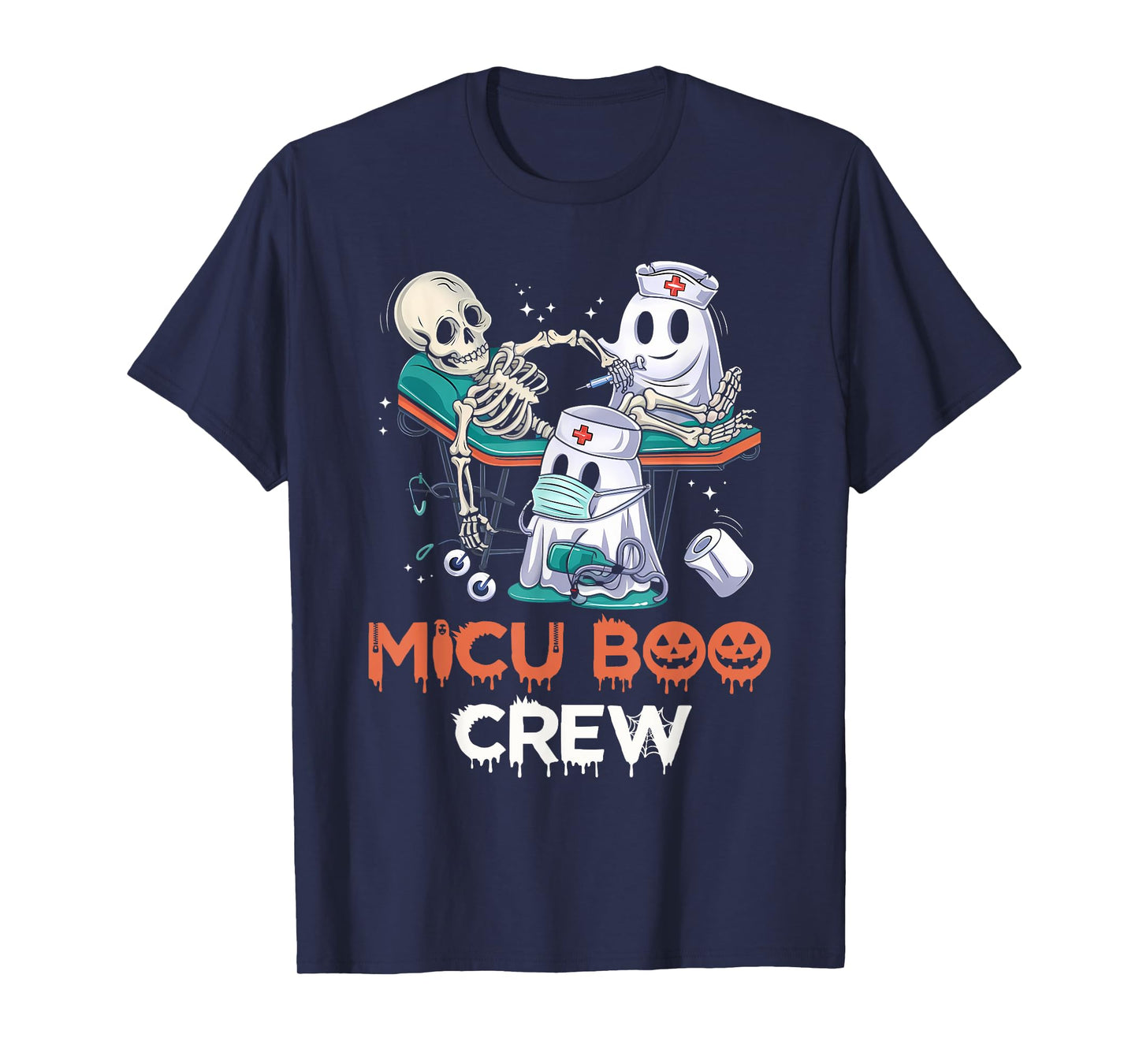 Womens MICU nurse shirt MICU boo crew MICU RN Halloween T-Shirt