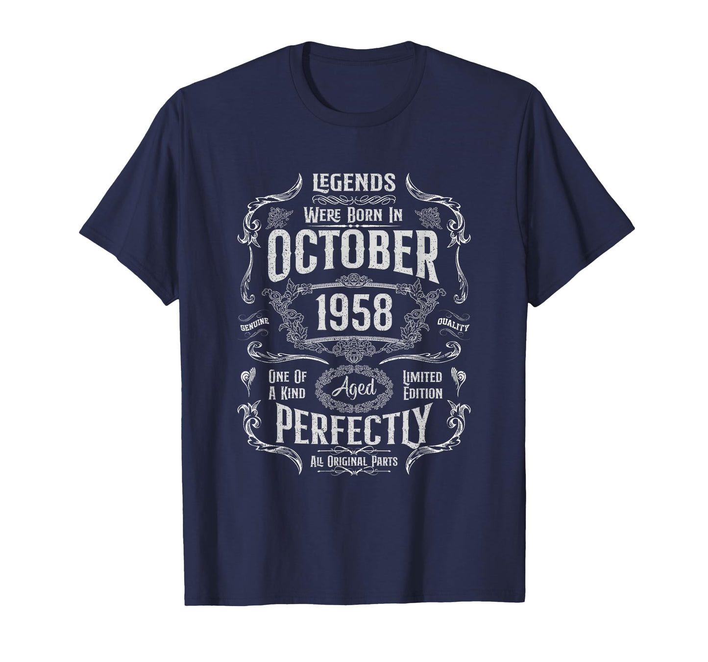 Vintage 67th Birthday Legends were Born in October 1958 T-Shirt