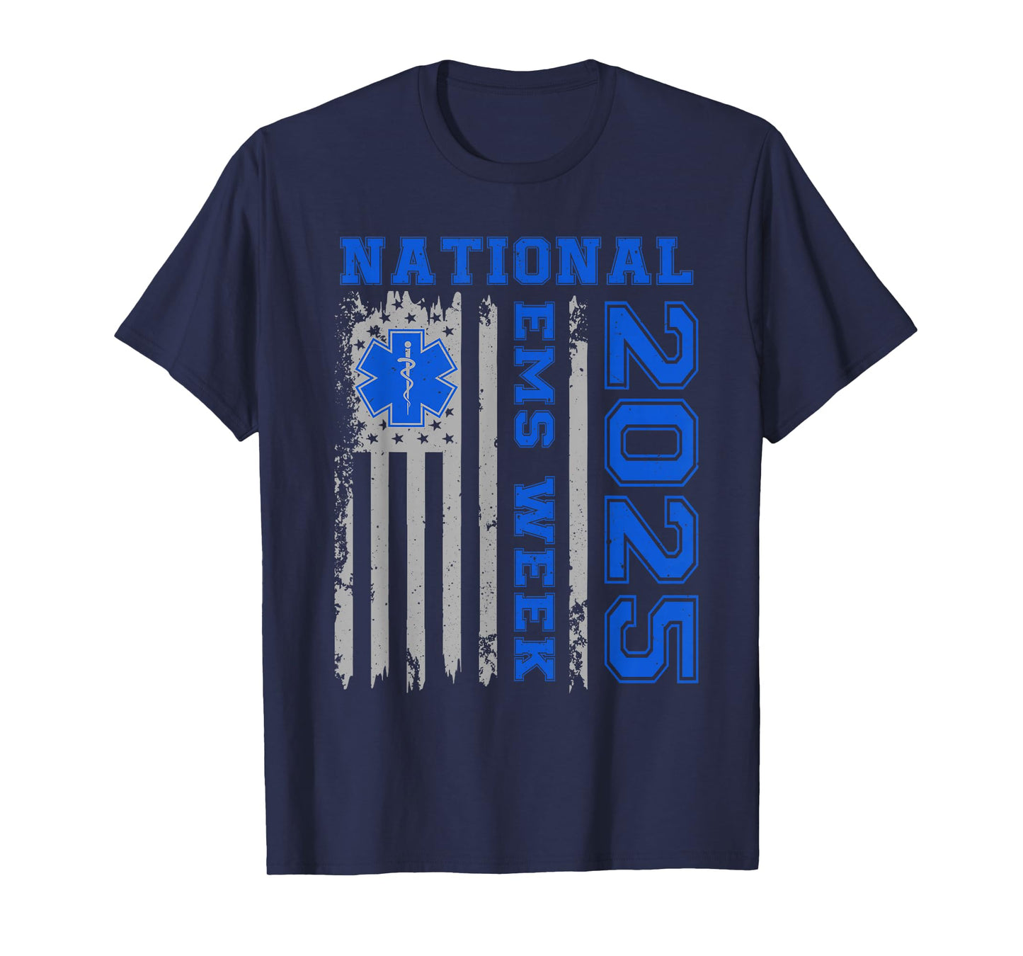 National EMS Week 2025 USA Flag Emergency Medical Services T-Shirt