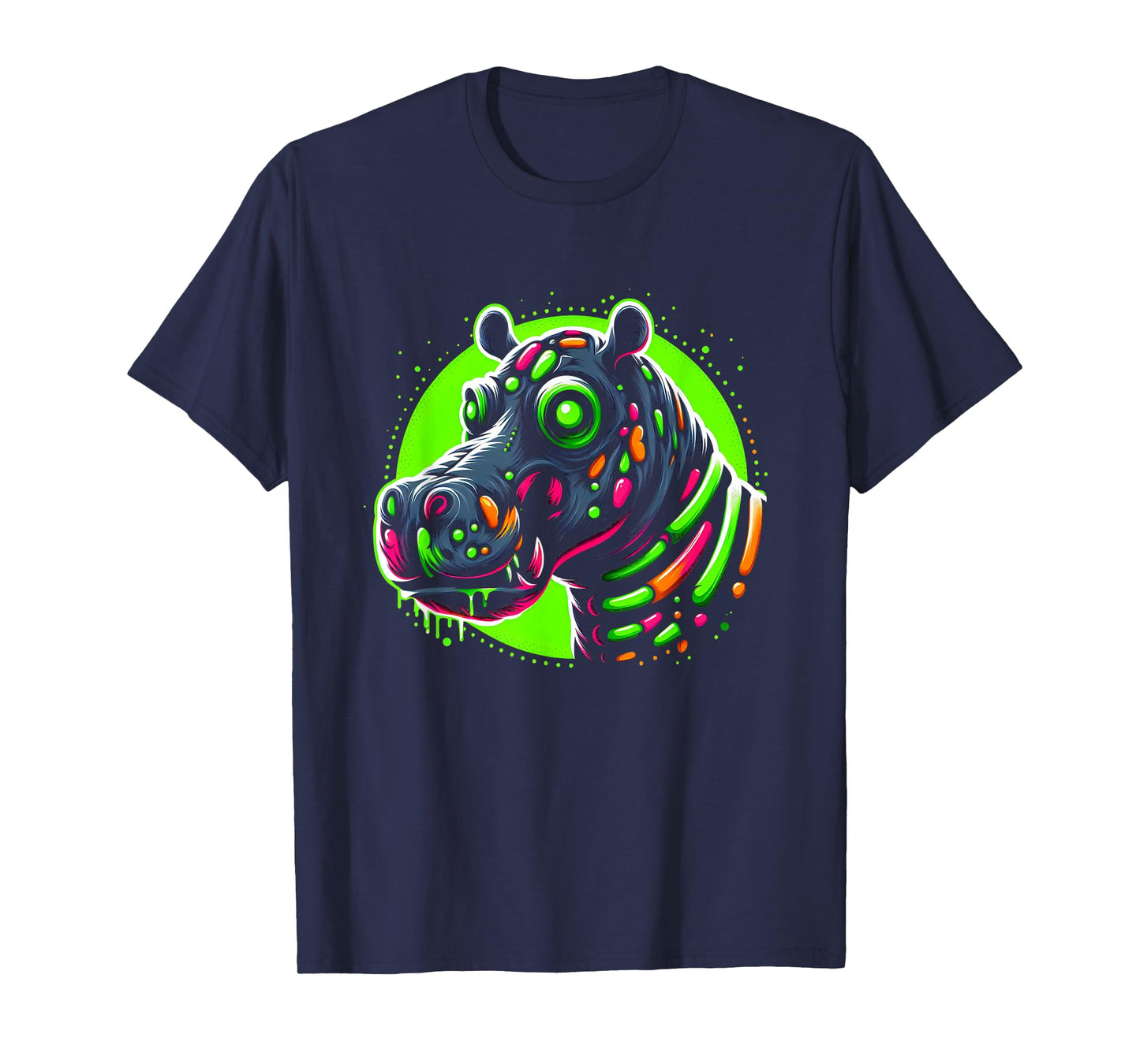 Zombie Hippo Hippopotamus Halloween Horror Skeleton Creepy T-Shirt