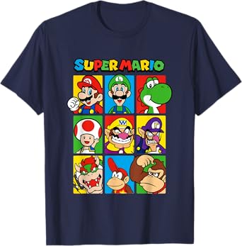 Super Mario Classic Big Character Box Up Portraits T-Shirt