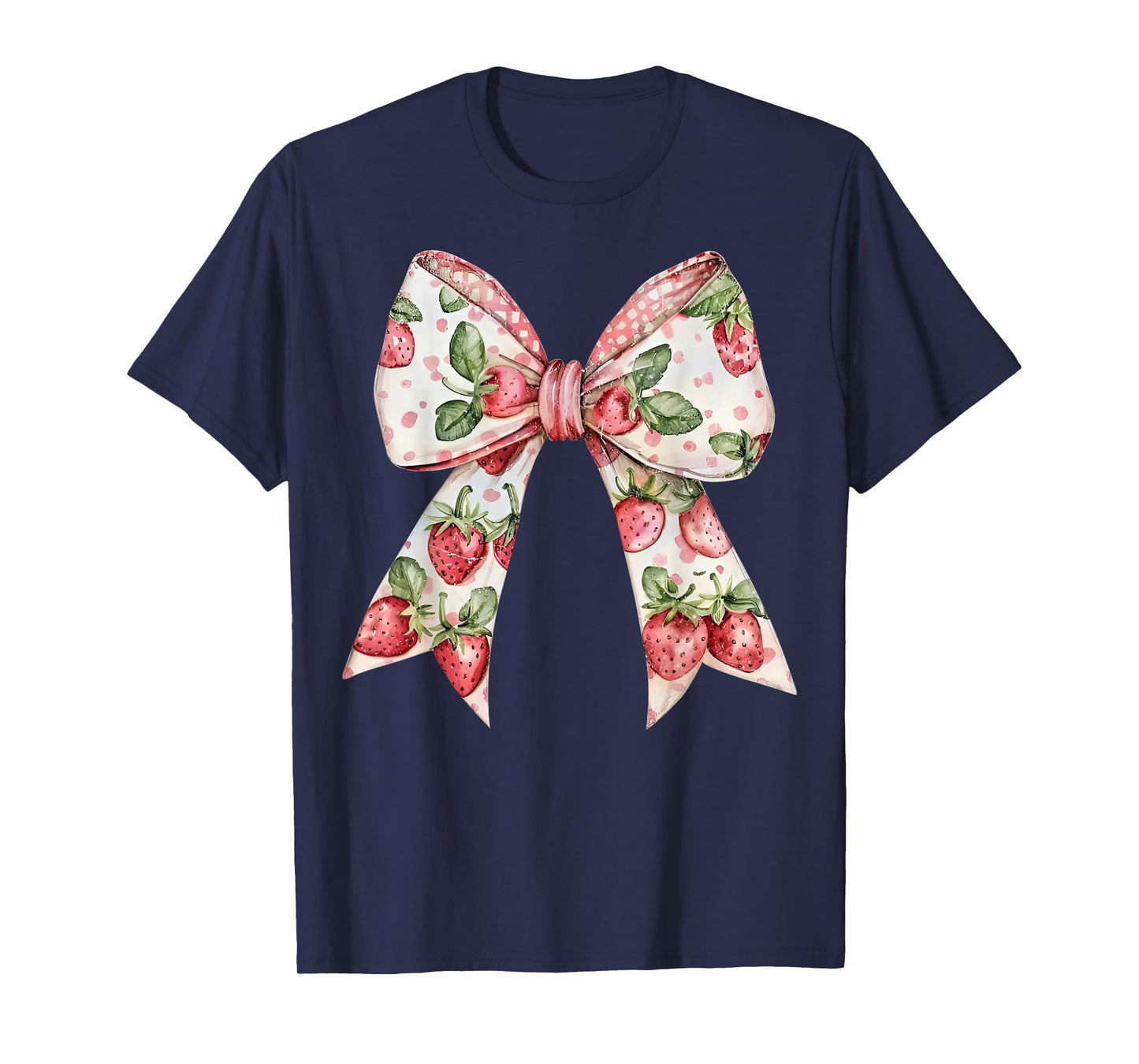 Strawberry Festival Coquette Bow Berry Fruit Season Women T-Shirt