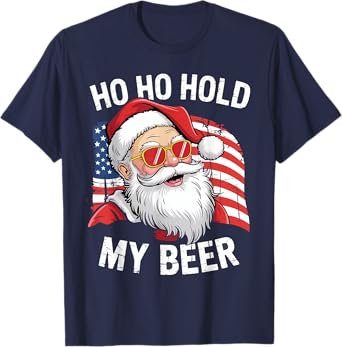 Christmas in July Tee | Santa Ho Ho Hold My Beer T-Shirt