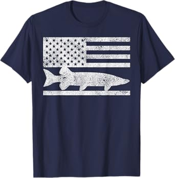 American Flag Musky Fishing Patriotic Muskie T-Shirt