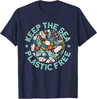 Keep The Sea Plastic Free Save Turtles Ocean Conservation T-Shirt