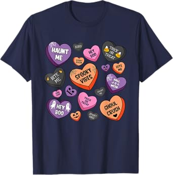 Candy Heart Halloween Spooky Vibes Candy Heart Halloween T-Shirt