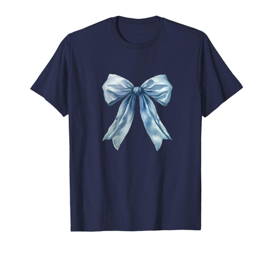 Baby Blue Bow Cute Coquette y2k Clean Girl Aesthetic Women T-Shirt