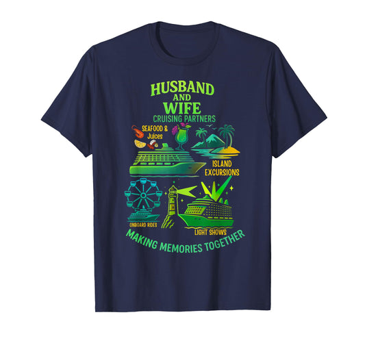 Husband and Wife Matching Cruise Vacation Couple T-Shirt