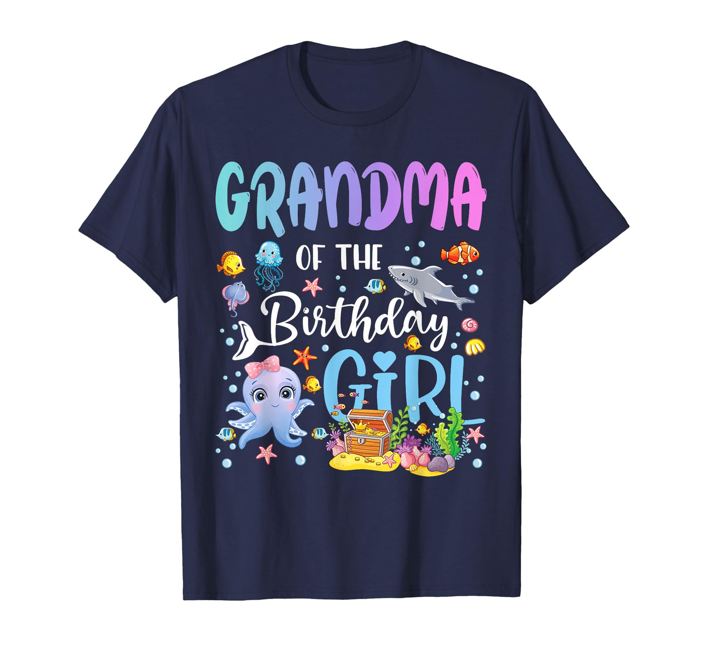 Grandma of The Birthday Girl Sea Fish Ocean Aquarium T-Shirt