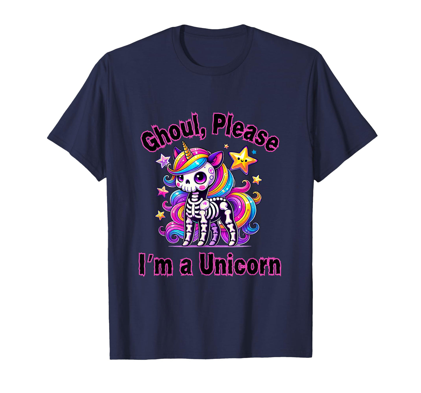 Cute Ghoul Please I'm a Unicorn Spooky Glam Halloween T-Shirt