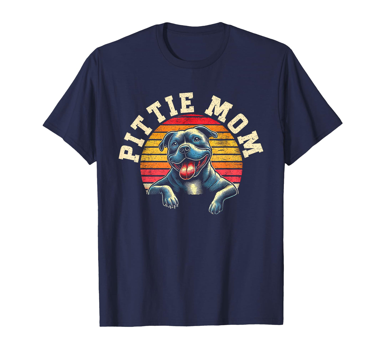 Pittie Mom Retro Dog Lover Pitbull Mama Pitbull Lovers T-Shirt