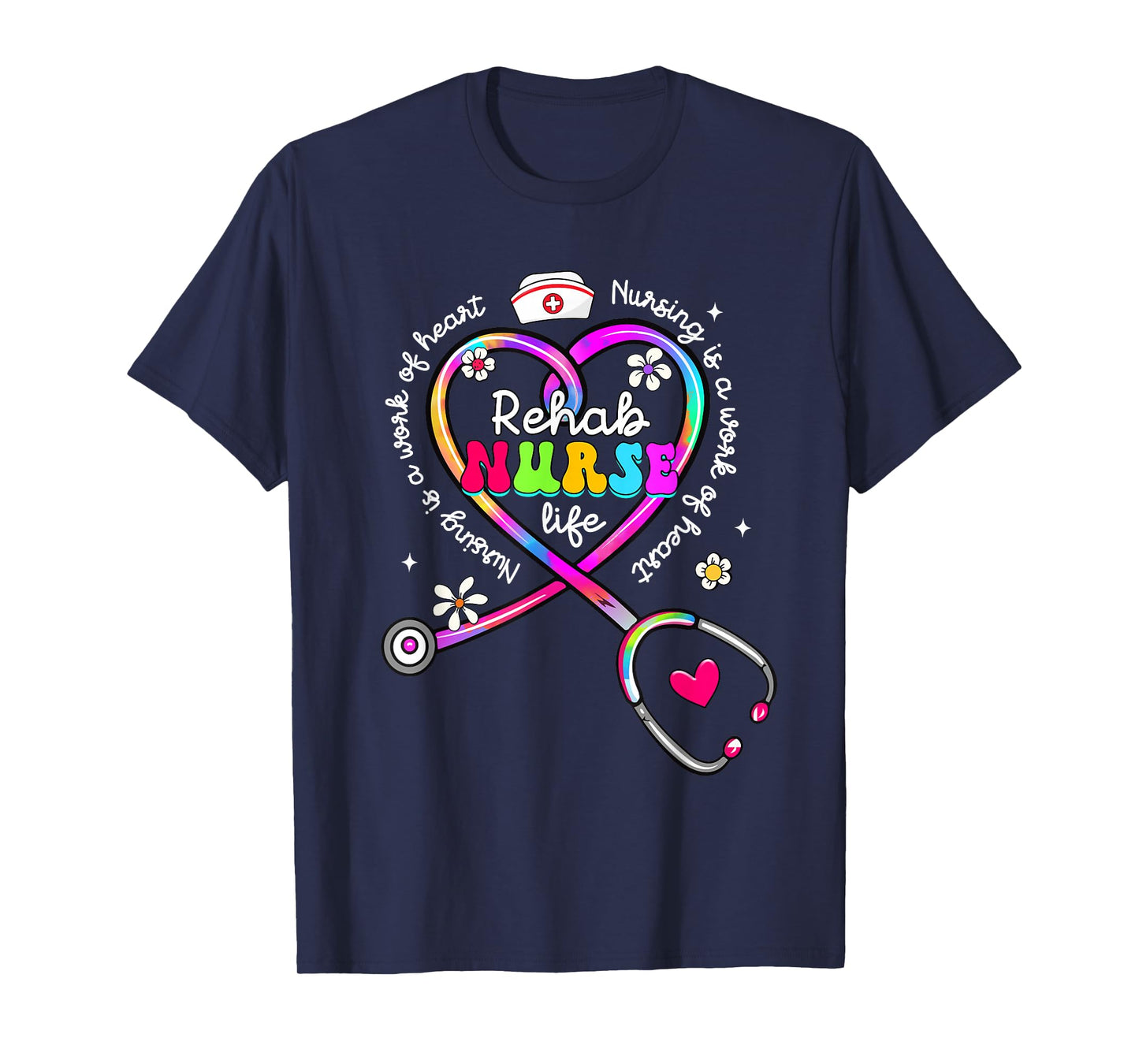Nursing Is A Work Of Heart Tie Dye Phlebotomy Life Gifts T-Shirt