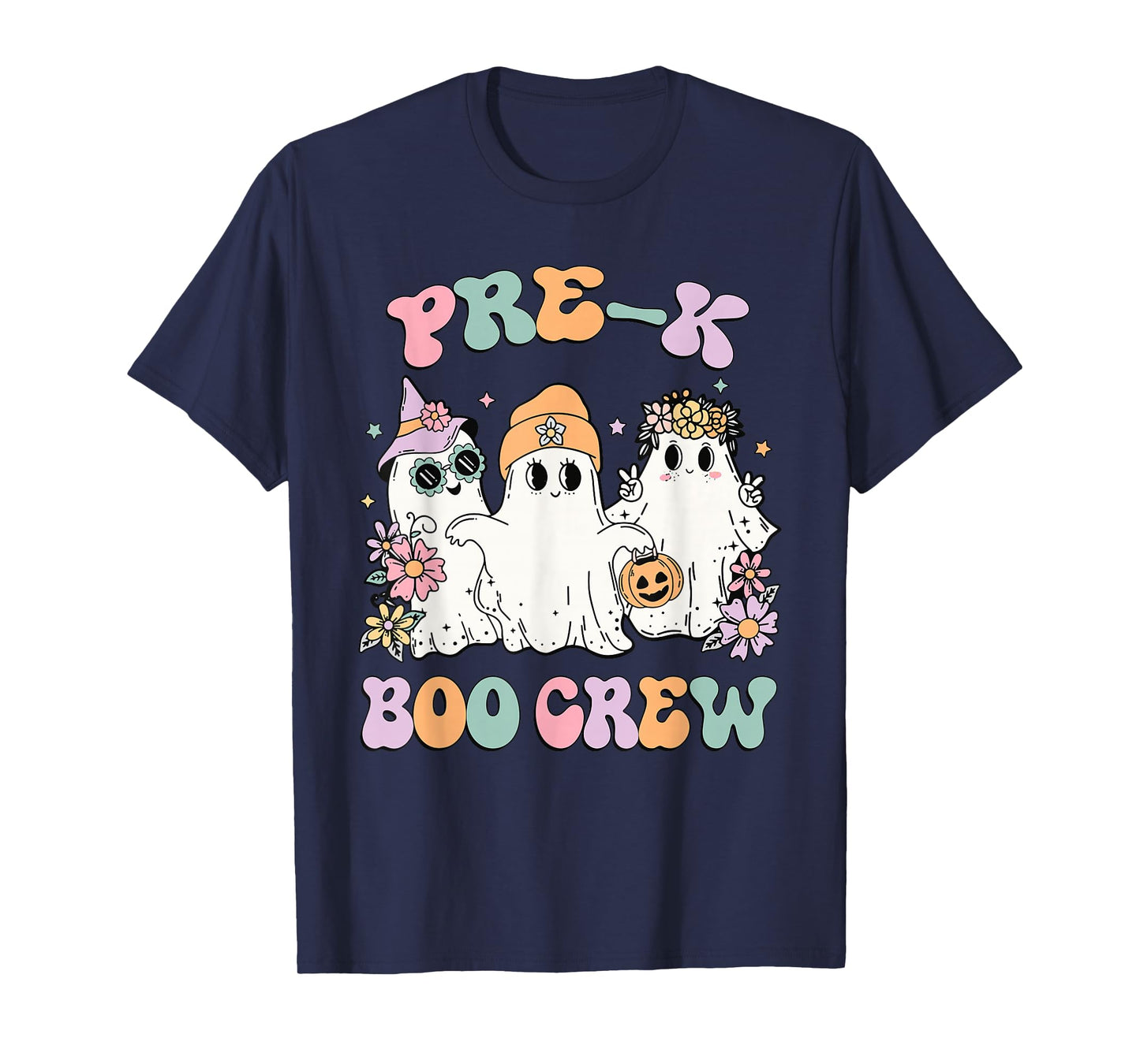 Teacher Boo Crew Pre K Cute Ghost Halloween Costume T-Shirt