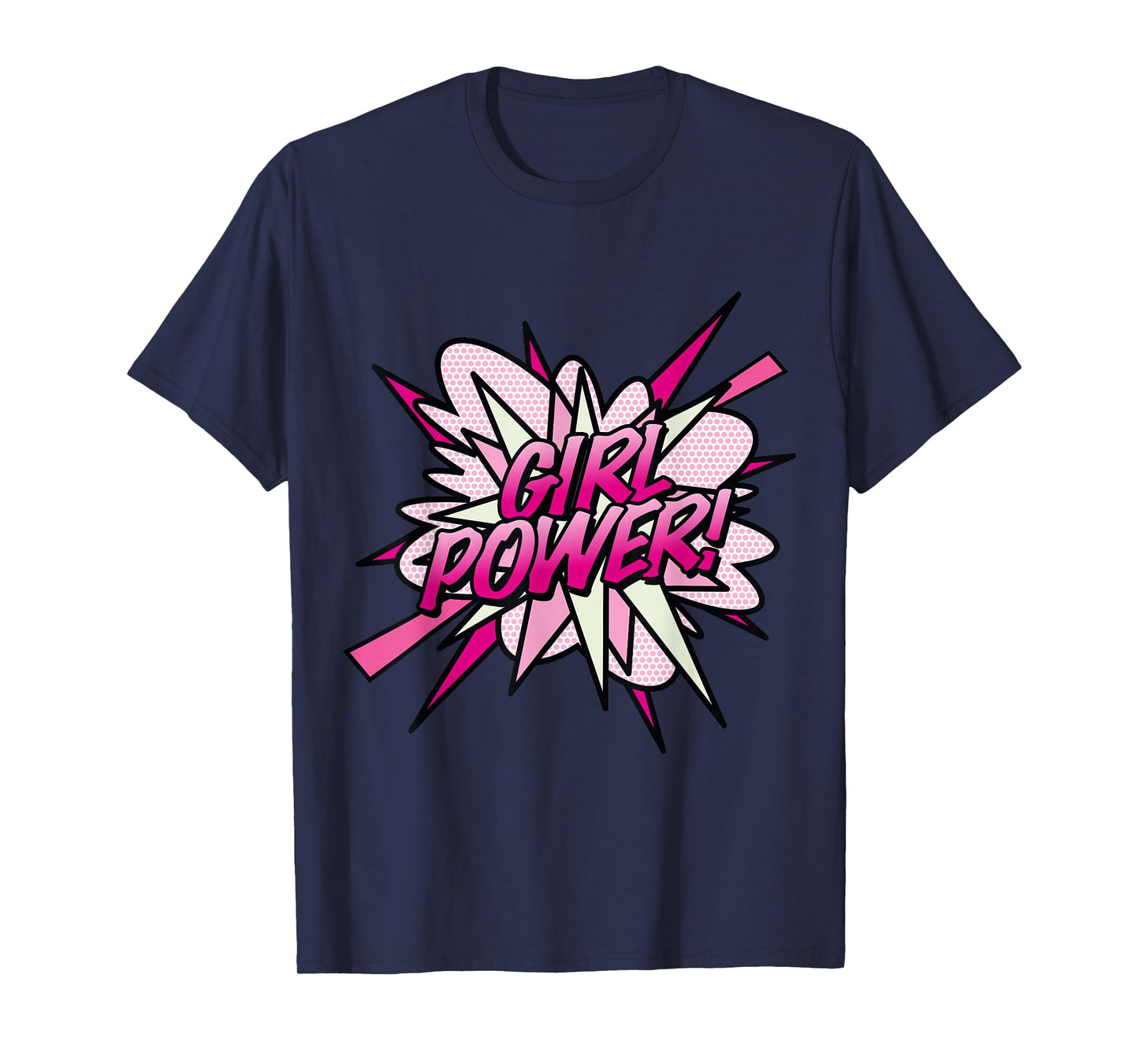 GIRL POWER Pink Comic Book Pop Art Fun Superhero Design T-Shirt