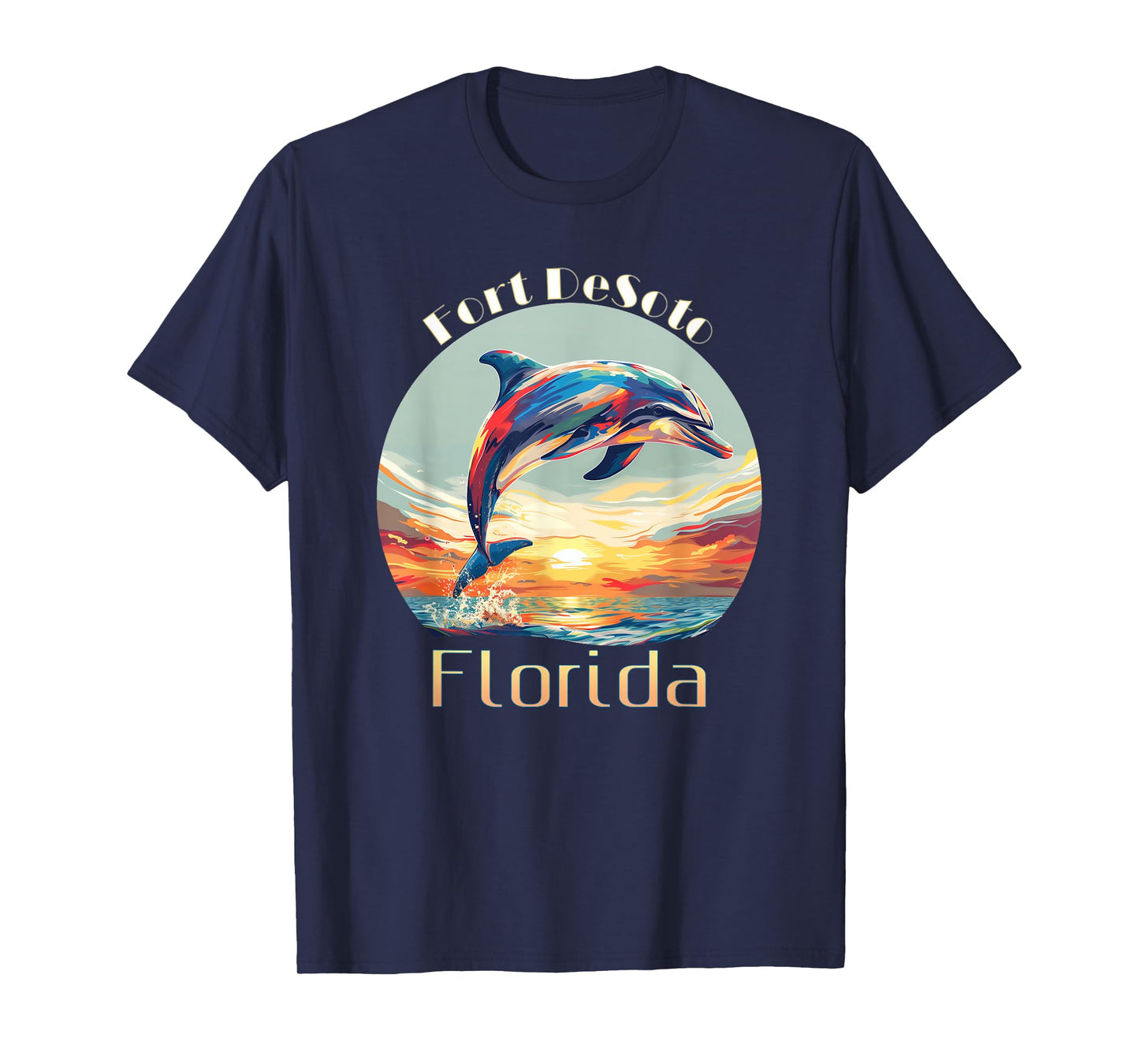 Fort DeSoto Florida Summer Vacation Beach Dolphin T-Shirt