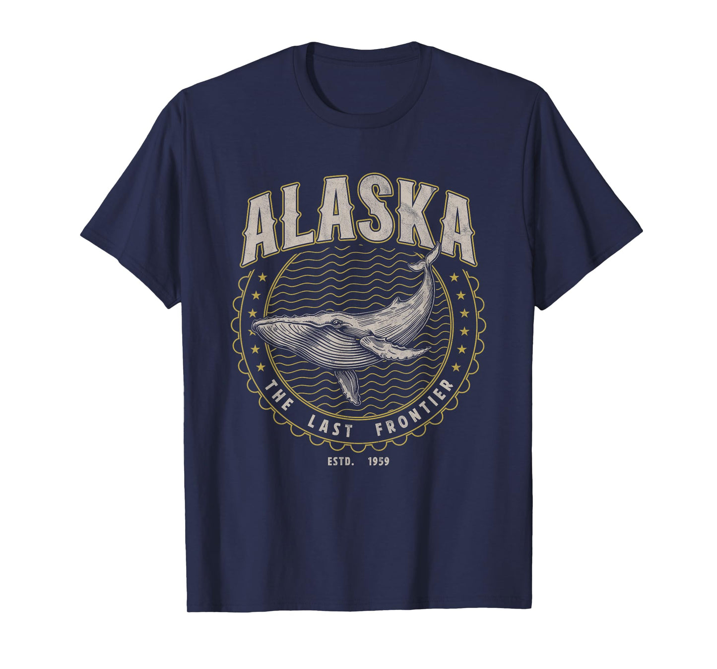 Alaska Last Frontier Whale USA Vintage T-Shirt