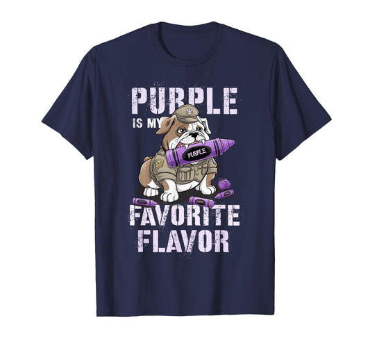 Cute Purple Up Military Kids Crayon MY FAVORITE FLAVOR Grunt T-Shirt