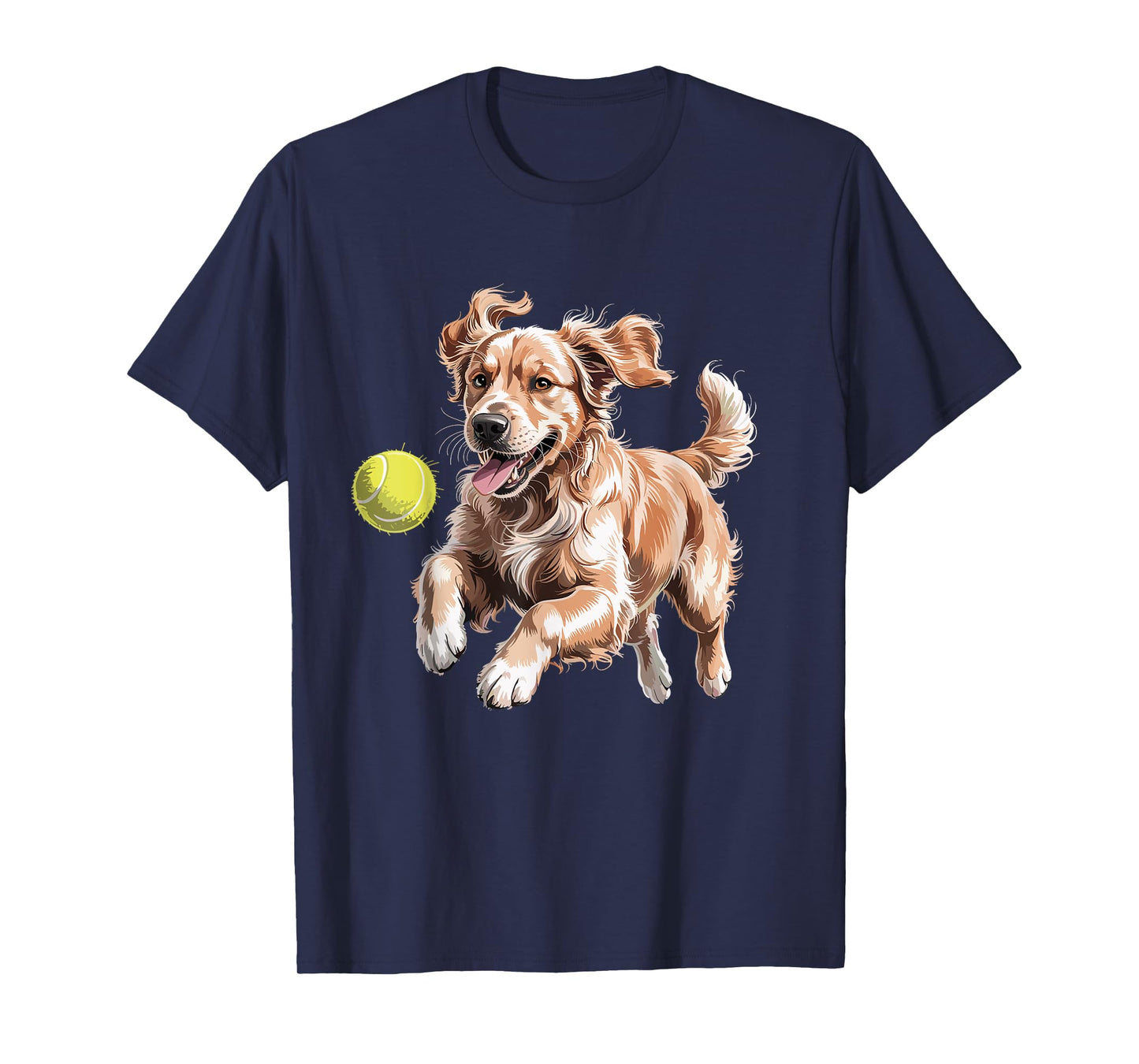 Golden Retriever Chasing A Ball Puppy Golden Retriever Owner T-Shirt